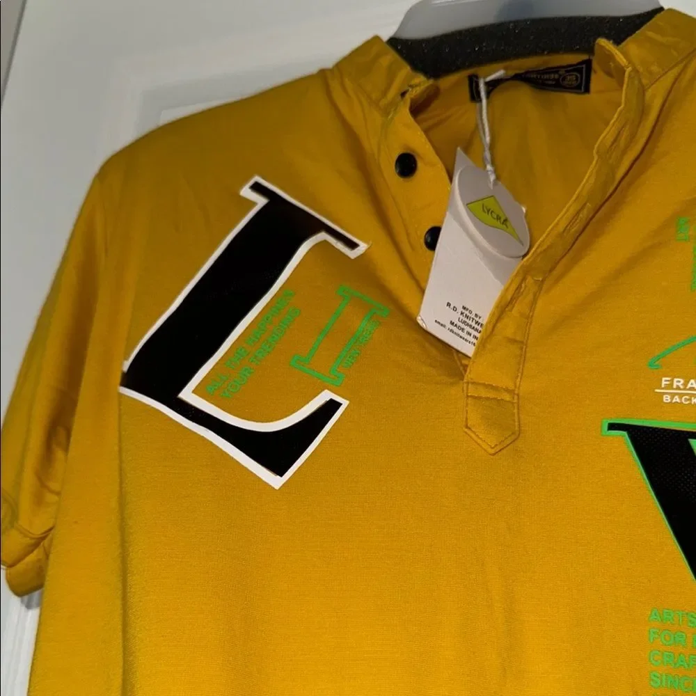 Boys Yellow Polo style Shirt with graphics